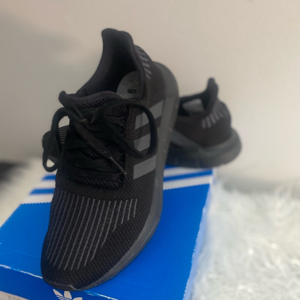 Adidas Kids Black and Gray Sneakers